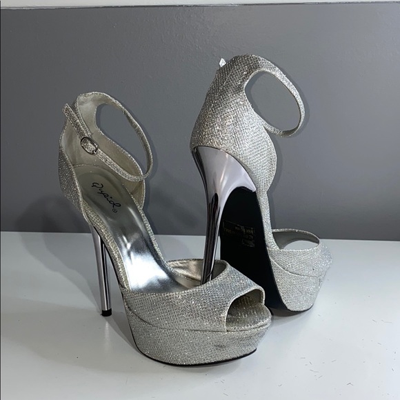 5 inch stilettos silver heels - Picture 1 of 5